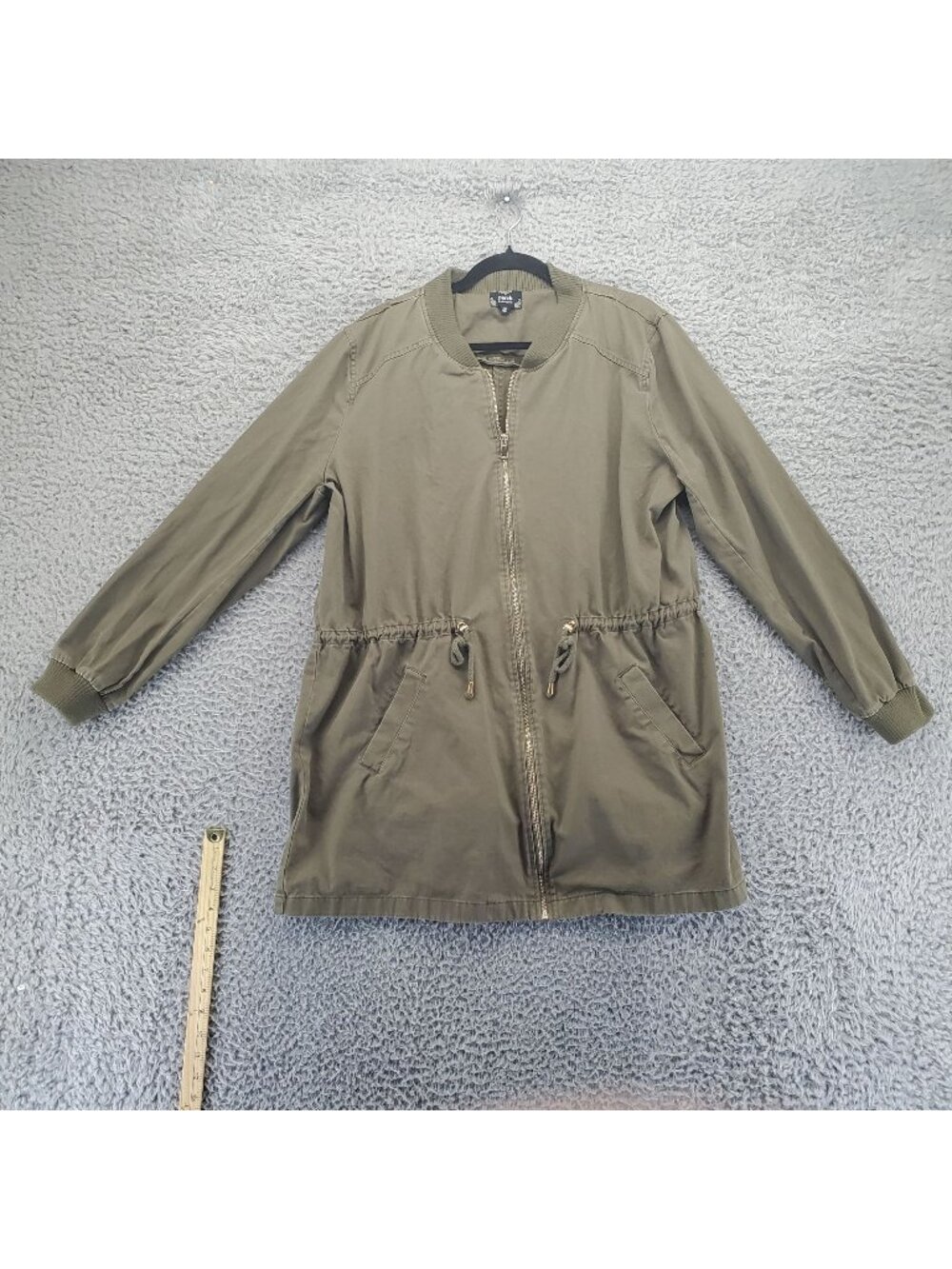 Perch By Blu Pepper Jacket Womens 3XL Green Drawstring Pockets Zip Front